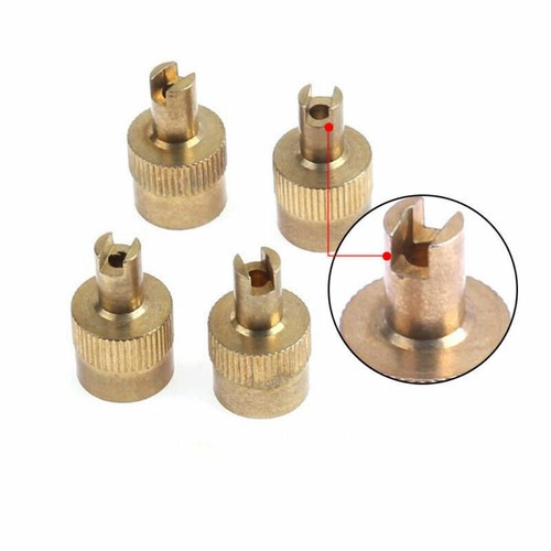 10PCS Slotted Head Valve Stem Caps + Core Remover Tool for Car Motorcycle Copper - Picture 10 of 14