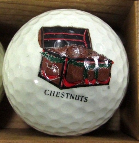 Vintage Spalding Golf Balls (3) Christmas Santa Claus In Wood Display Box - Picture 4 of 6
