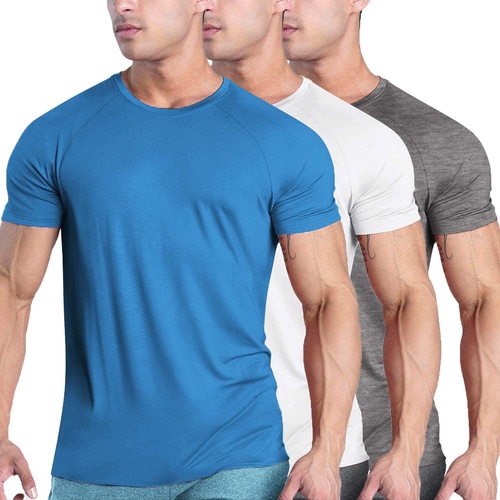 COOFANDY Men'S 3 Pack Workout T Shirts Short Sleeve Gym Bodybuilding Muscle Shir - Picture 1 of 12