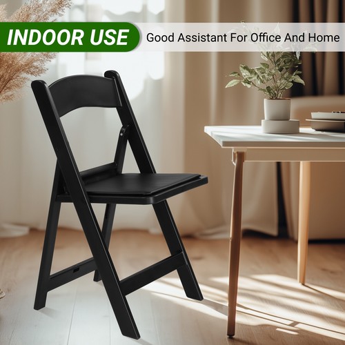 Folding Chair, Resin Chair with Padded Seat, Comfortable Event Chair Indoor - Picture 18 of 24