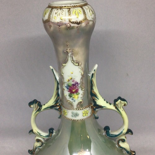 Late 1800’s Hand Painted 10.5in Ornate Porcelain Vase - Picture 3 of 7