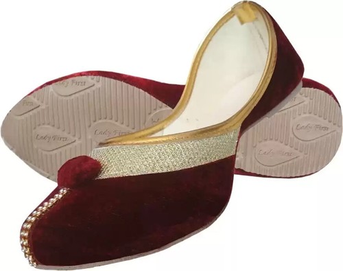 Women Girls ethnic Jaipur bridal Jutti mojari US size 6-11 Multi Velvet  - Picture 21 of 21