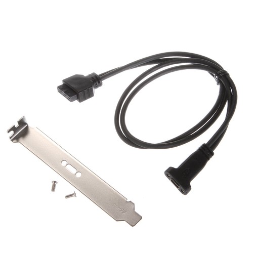 USB 3.1 Type C USB-C Female to USB 3.0 Motherboard 20pin Cord with PCI Baffle - Picture 3 of 5