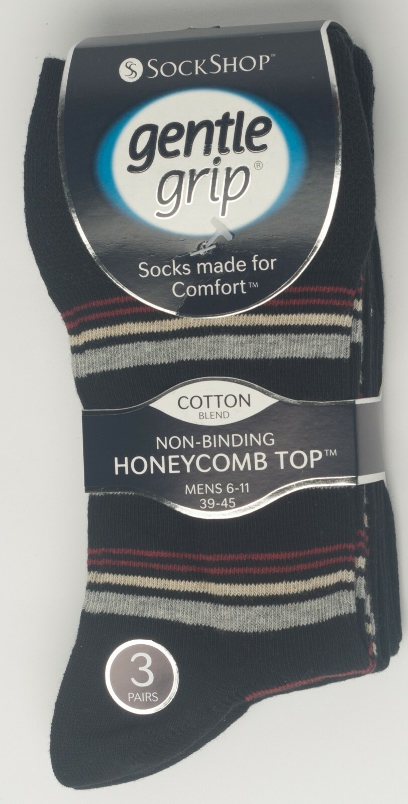 Mens Gentle Grip Non Binding Elastic Top Diabetic Socks