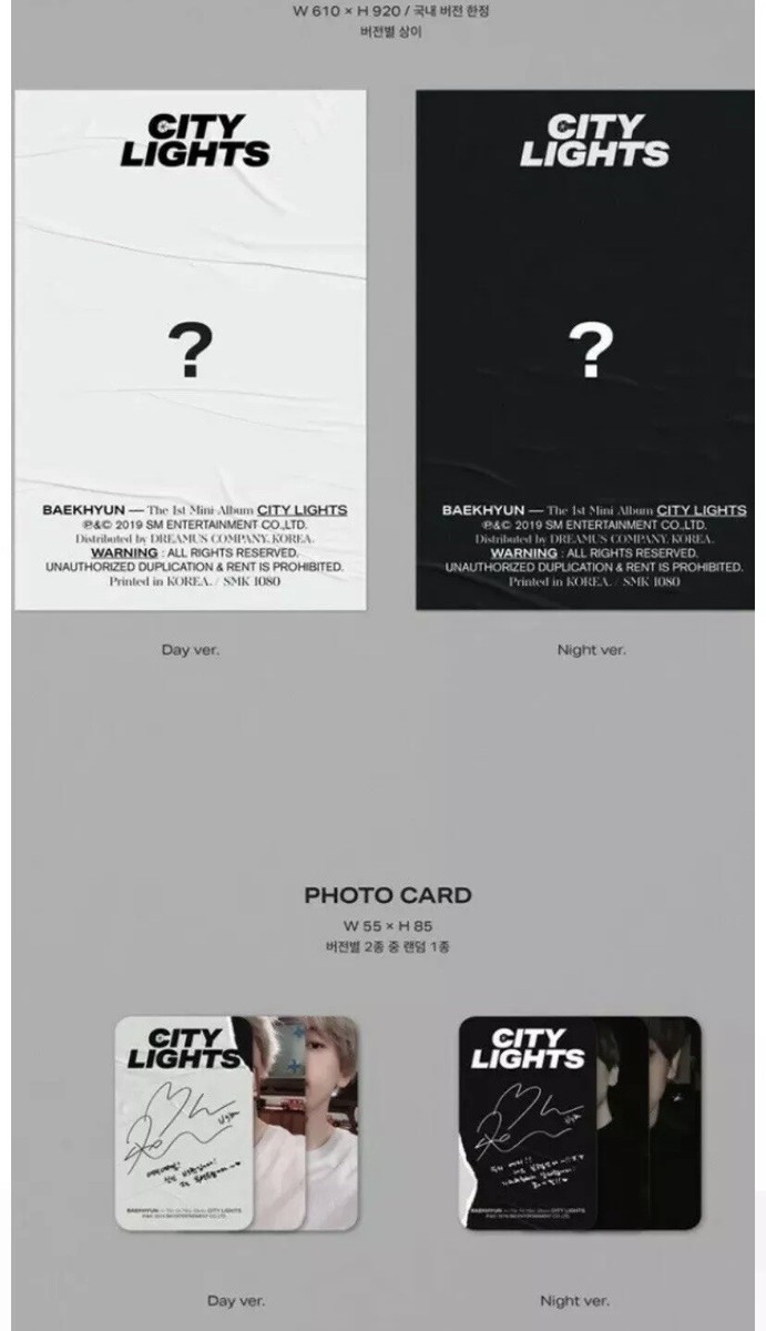 EXO Baekhyun - City Lights 1st Mini Album SEALED Random