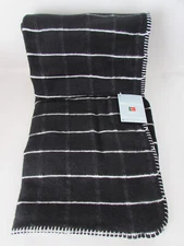 Roca Home Black & White Striped Oversized Throw Blanket 50" X 67" Portugal Soft