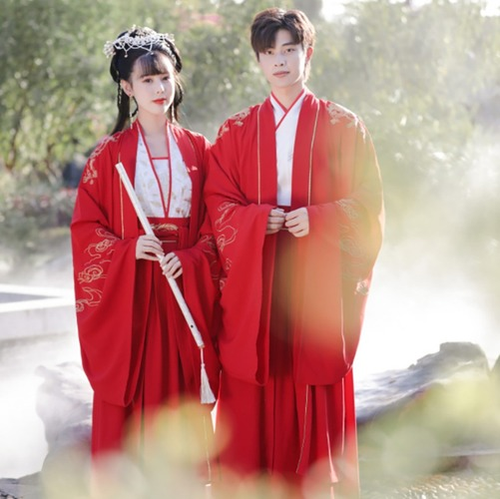 Altes chinesisches Hanfu Männer/Frauen Kleid Set Übergröße Paare Karneval Cosplay Set - Bild 2 von 18
