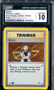 Pocket Scout - Brock 1st Edition Holo Version 15/132 Gym Heroes Pokémon Card CGC 10 GEM MINT 