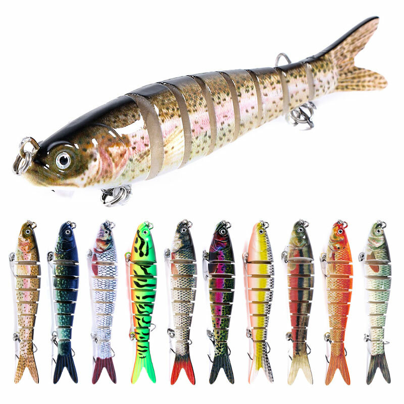 8 Segment 10cm/11.4g Lifelike Jointed Fishing Lure Swimbait Hard