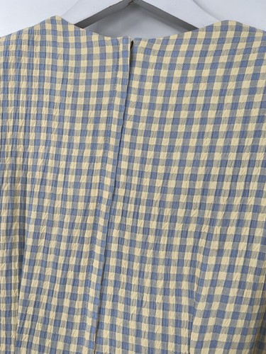 Dawn Joy II Shirt Dress Womens 4 Petite Yellow Blue Gingham Plaid Casual Layered - Picture 17 of 20
