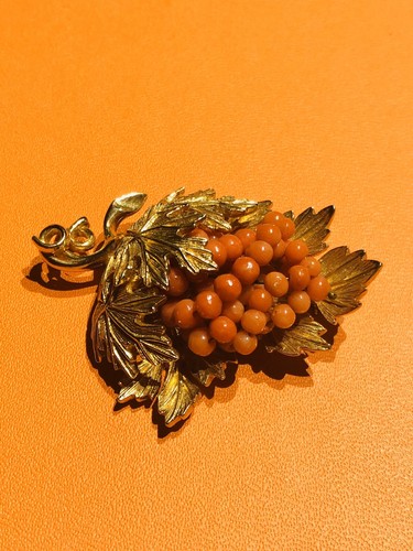 Nettie Rosenstein 1950’s Gold Plated Coral Beads G