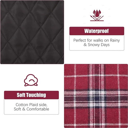 Warm Dog Coat, Reversible Waterproof Winter Dog Jacket Coat - British Style... - Picture 3 of 7