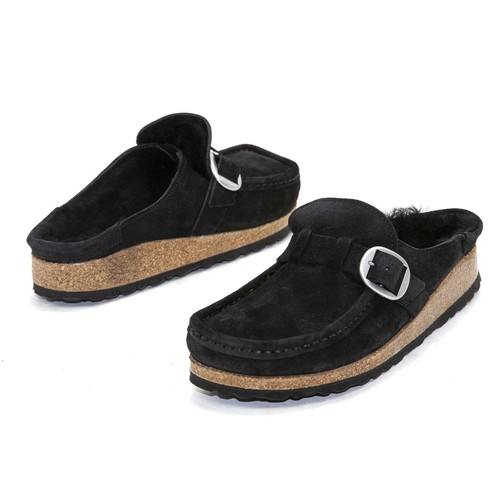 NEW Birkenstock Womens Sandals Buckley Shearling Closed Toe Buckle Strap Clogs - Picture 6 of 28