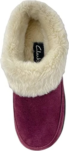 Zapatillas zueco forradas de piel sintética Clarks para mujer cálidas acogedoras interiores exteriores felpa Foto 4 de 4