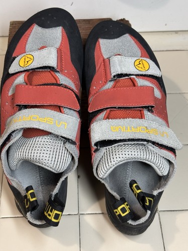 La Sportiva Mantis Climbing Shoes Men’s Sz EUR 40 US 7.5 Orange Tan Straps - Picture 8 of 13