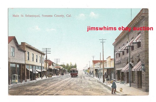 Sebastopol, CA - Main Streey Sonoma County California Postcard