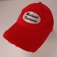 Midwest Fasteners Adams Hat Men's Adjustable Red Distressed Cap