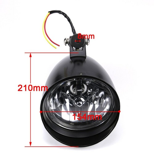 6" Black Motorcycle Headlight Head Lamp Fo Sportster Dyna Softail Chopper Bobber - Picture 3 of 5