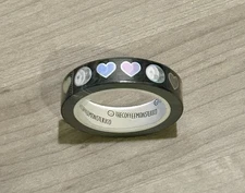 New TheCoffeeMonsterzCo Hearts & Emoti Faces Black Washi Tape Roll 10 mm TCMC