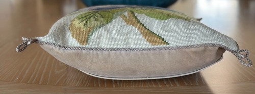 Vtg IMPERIAL ELEGANCE Needlepoint Throw Pillow Fruit Cottagecore Plumbs 13x13" - Picture 13 of 23