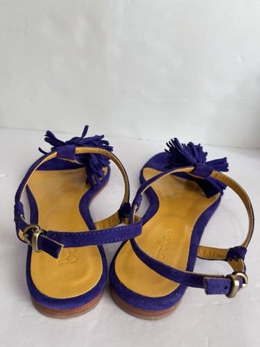 BODEN Women’s Shoes Fringe Sandals Purple Gold Festival Boho Hippie Tribal 6 - Picture 5 of 7