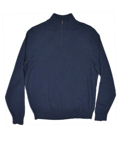 The Men's Store Quarter-Zip ExtraFine Merino Wool Sweater L New 100158358MN - Picture 2 of 5