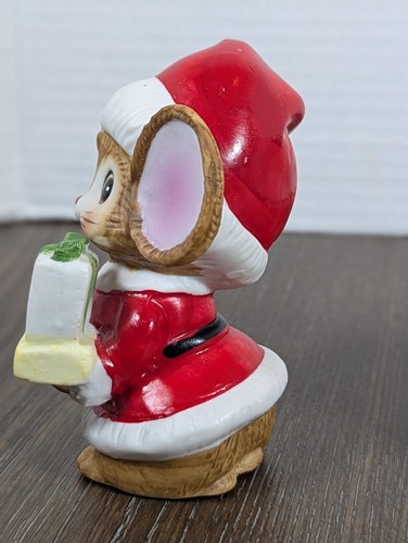 Vintage HOMCO Natale Babbo Natale Topi Ceramica SET DI 3 #5405 Regalo Sacchetto Albero - Foto 5 di 14