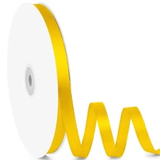 3/8 Inch x 100 Yards Satin Ribbon Yellow Silk Spool Crafts Party Decorations