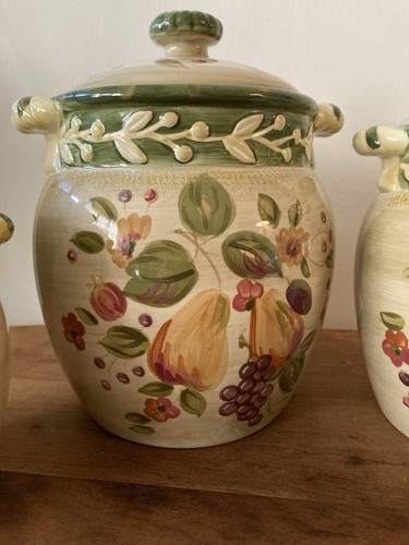 Vintage Certified International La Toscana Canister Set of 4 w/lids - Picture 5 of 13