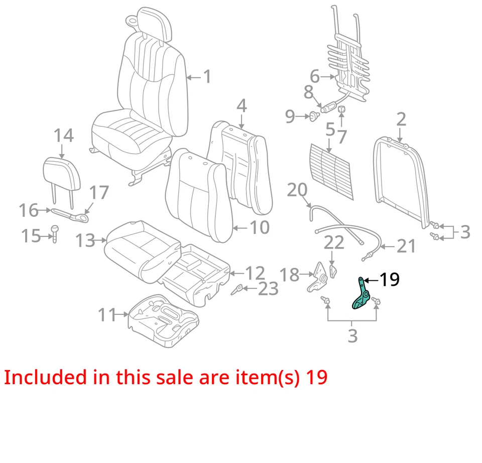1999-2004 OLDSMOBILE PONTIAC ALERO GRAND AM RECLINER ASM D/SEAT OTR 22604901 NEW - Image 2 of 3
