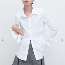 USED PRADA WHITE DRESS SHIRT TOP GOOD