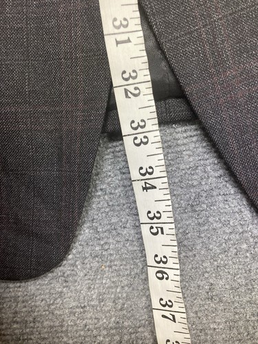 Calvin Klein Wool Blazer Men’s Size 48L Gray Plaid Single Breasted - Picture 6 of 11