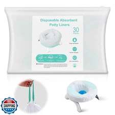 Disposable Potty Liners with Absorbent Pads – 30 Counts, Leak-Proof Travel To