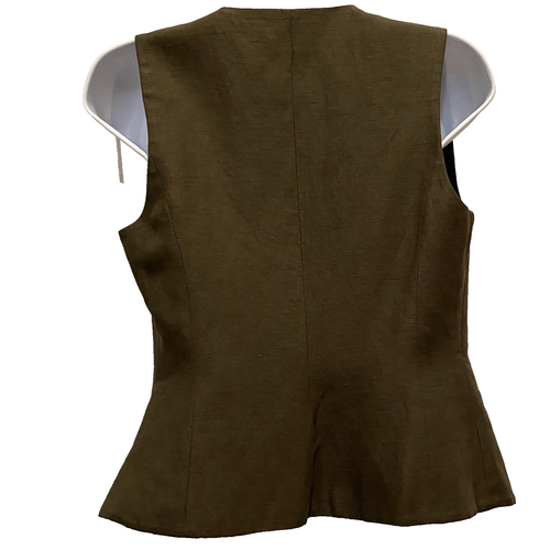WILFRED ARITZIA LADIES BROWN VEST SIZE 0 EX COND BUTTON UP SLVLESS ORIGINAL $118 - Picture 4 of 7