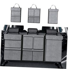 Car Trunk Organizer, Large Capacity Trunk Organizer for SUV, Detachable Gray