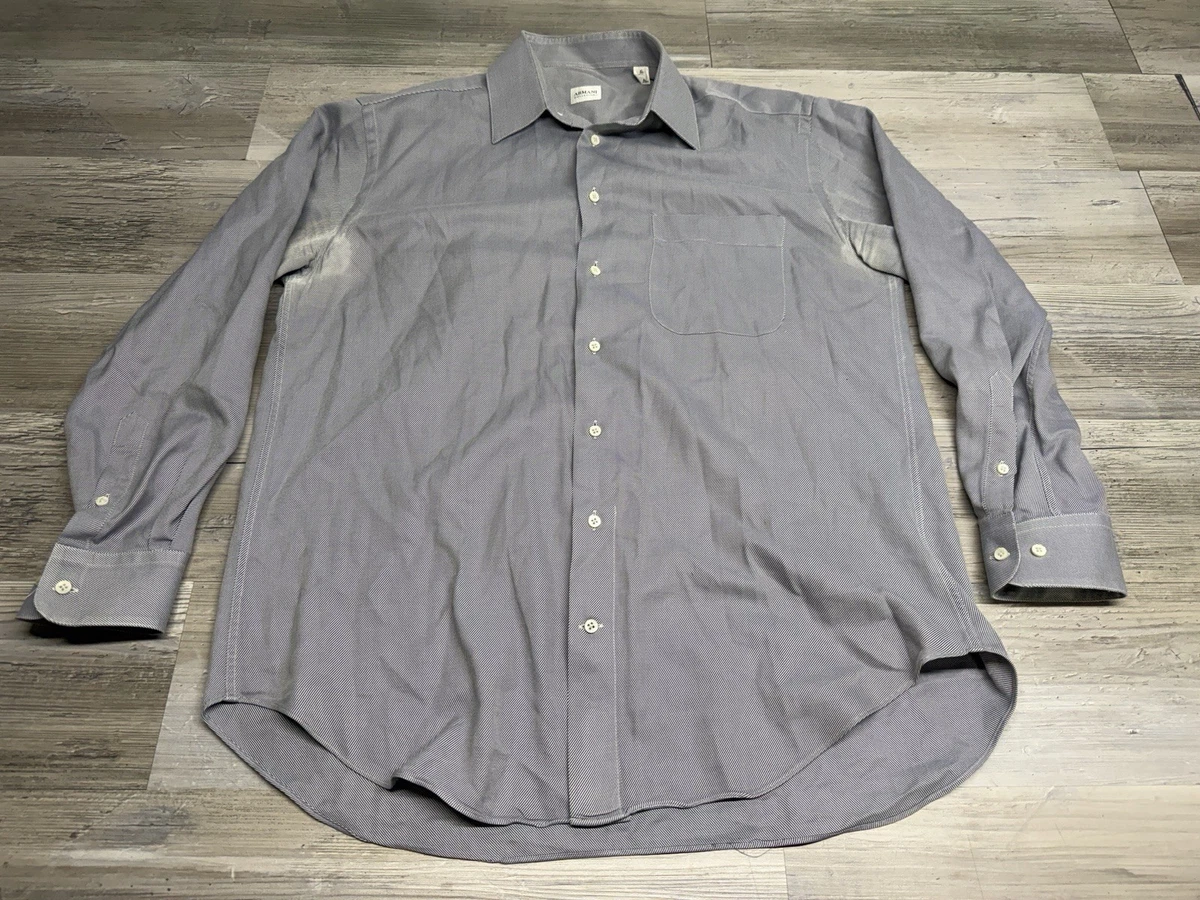 25+ Armani Collezioni Long Sleeve Striped Casual Button-Down
