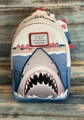 NEW Universal Studios JAWS Shark Loungefly Sling Bag 2026
