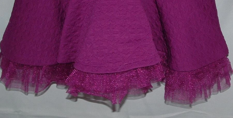 Девочек Sz 8 длинным рукавом текстурированный сердце печать яркий фиолетовый платье куклы и меня - Изображение 3 из 4