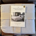Threshold Cotton Linen duvet  Set Space Dyed, OEKO-TEX, Light Gray, King