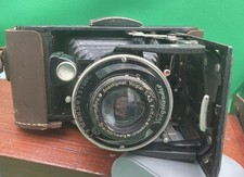 Antique Voigtlander Bessa Folding Camera 1:7.7, F 10.5 cm Anastigmat lens Case