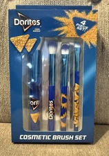 Doritos Cool Ranch Cosmetic Brush Set 4 Piece Set Makeup Blender Powder Shadow +