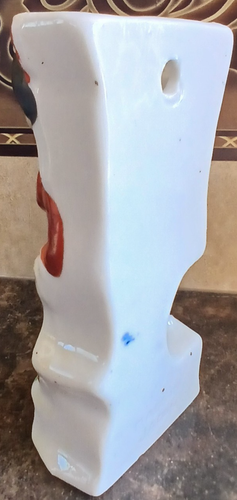 Staffordshire Style Boy & Dog Ceramic Wall Pocket 5 3/4" JAPAN Stamped - Picture 7 of 14