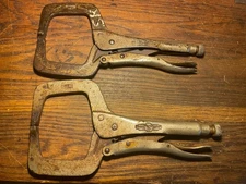 Vintage Lot 2 Petersen Dewitt Locking Vise Grips 11R Welding Pliers Mechanic USA