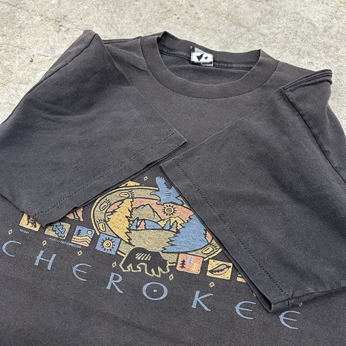 Vintage Cherokee Faded Black Shirt Adult Large 90s Native Tribal Colorful Rare - Imagen 4 de 8
