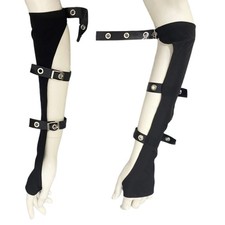 1pair Comfortable Half Finger Punk Sleeves Fashionable Punk Motorbike Sleeves