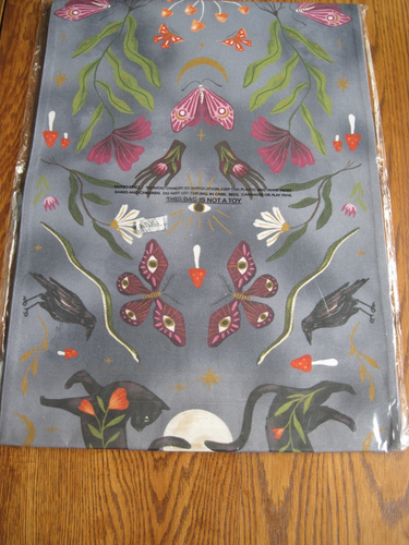NEU Anthropologie Mystic Tischläufer grau 16"x90" Katzen Schlangen Krähen Pilze - Bild 7 von 16