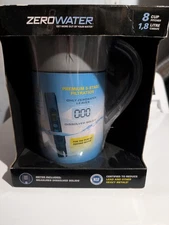 New Zero Water Round Pitcher 8 Cup Water Quality Meter 5 Stage Filtration