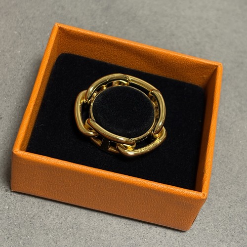 Auth HERMES Chaine d'Ancre Scarf Ring Gold W/Box - Picture 8 of 8