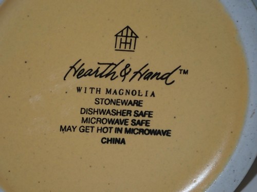 Tazza grande Hearth & Hand Magnolia gres giallo e grigio maculato caffè tè - Foto 6 di 7