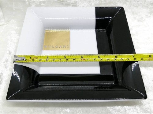 BVLGARI Geometrica nero grande VASSOIO 7x7 pollici Rosenthal posacenere 18x18 cm senza scatola - Foto 10 di 10